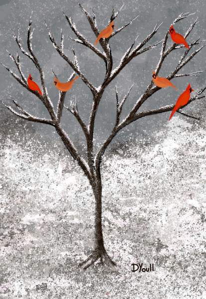 Cardinals in Snow